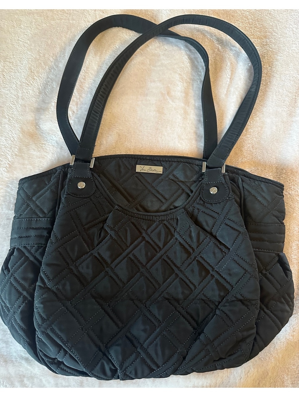 Vera Bradley Quilted Nylon Shoulder Bag β Classic Black